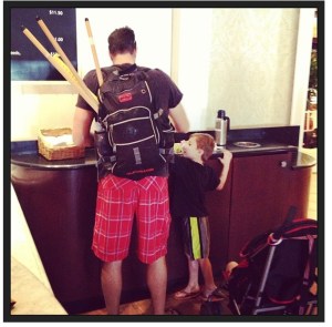 carrying the shovels to the beach is provision